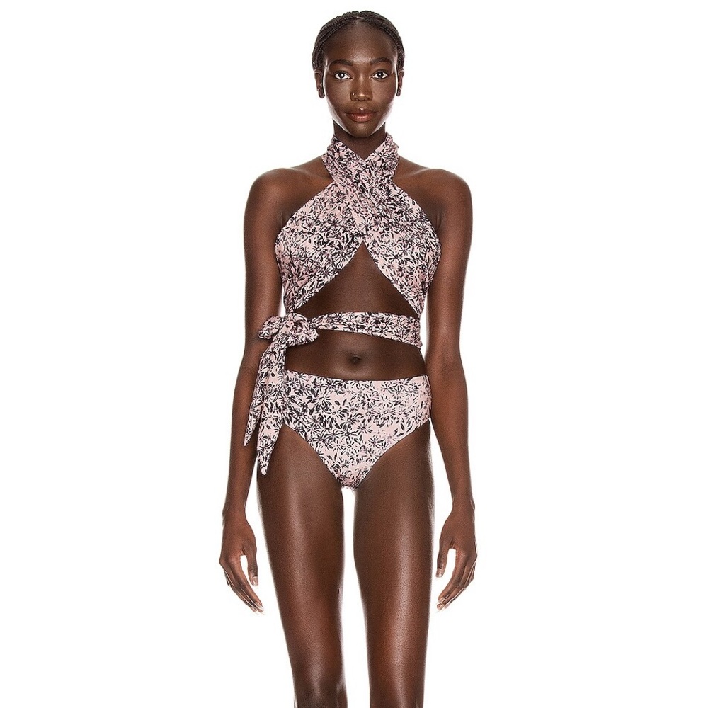 Redemption made in Italy wrap and knot two piece luxury bikini swim west set